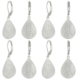 4 пары серег-капель из латуни с застежкой-рычагом