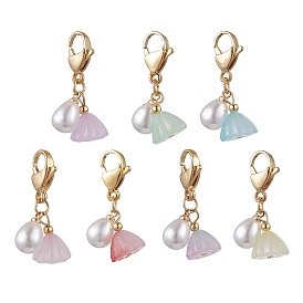 Подвесные украшения в виде стручка лотоса из акрила, подвески из АБС-пластика в виде каплевидных и клешневых застежек для украшений сумок