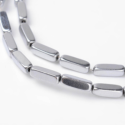 Параллелепипед немагнитная синтетический гематит бисер пряди, 9x3x3 мм, отверстие : 1 мм, около 45 шт / нитка, 15.7 дюйм