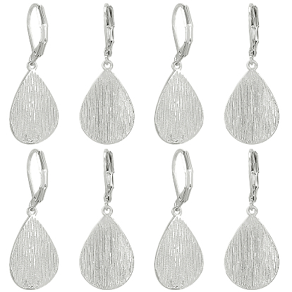 4 пары серег-капель из латуни с застежкой-рычагом