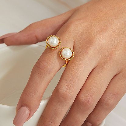 Латунные кольца-манжеты для женщин, с жемчуг