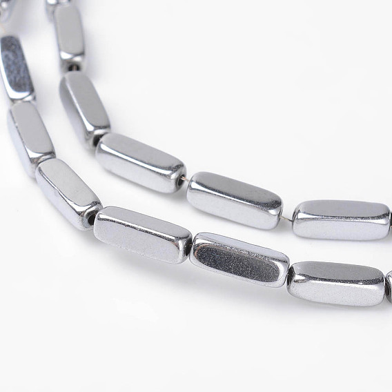 Параллелепипед немагнитная синтетический гематит бисер пряди, 9x3x3 мм, отверстие : 1 мм, около 45 шт / нитка, 15.7 дюйм