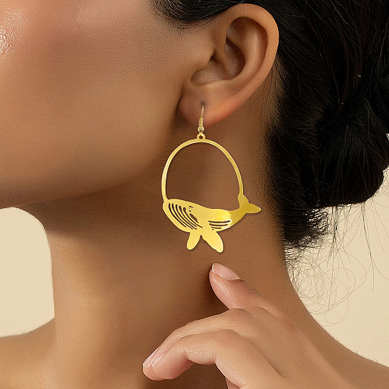 201 из нержавеющей стали болтаться серьги, золотые