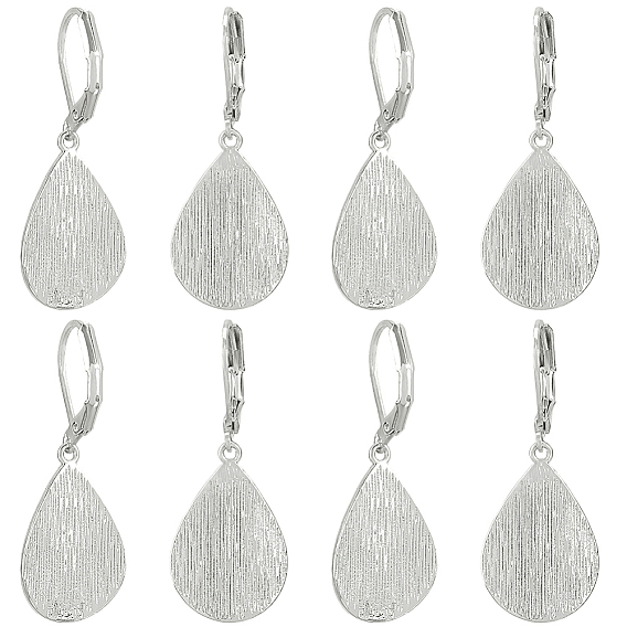 4 пары серег-капель из латуни с застежкой-рычагом