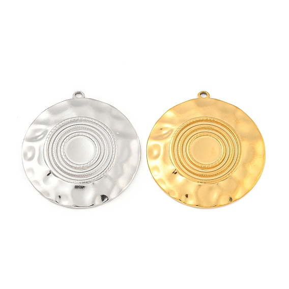 Ионное покрытие (ip) 304 подвеска из нержавеющей стали с кабошоном, плоско-круглые