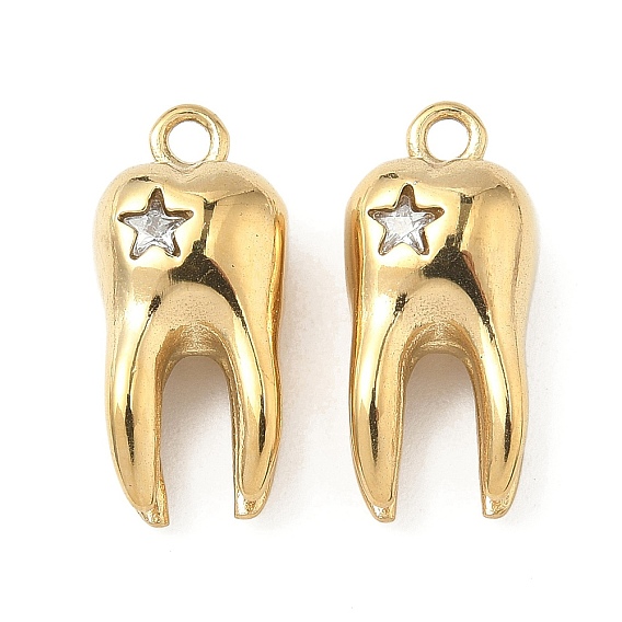 304 подвески из нержавеющей стали, со стразами, зуб со звездой