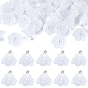 38Pcs Glass Charms, Flower, with Platinum Tone Brass Loop & Glitter Powder, Gradient Color