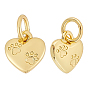 10 латунные подвески шт., сердце прелести, долговечный, без свинца и без кадмия, стойки покрытие, с целью перехода в кольце