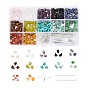 150G 12 Style DIY Dangle Earring Making Kits, Including Gemstone Chip Beads, Brass Earring Hooks & Flat Head Pins, 304 Stainless Steel Eye Pins & Open Jump Rings, Copper Wire, Elastic Crystal Thread