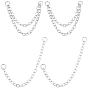 10pcs 2 styles boucles d'oreilles cartilage en acier inoxydable avec chaînes pendantes, double piercing, anti-ternissement