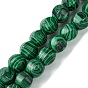 Perles synthétiques malachite brins, facette, ronde