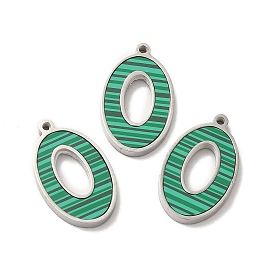 Synthetic Malachite Pendants, Number 0 Charms, with 304 Stainless Steel Findings