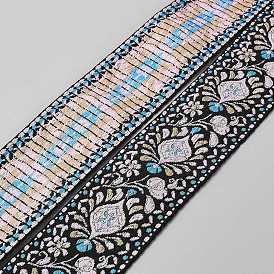 Rubans en polyester brodés à motifs floraux de style ethnique, ruban jacquard, accessoires du vêtement