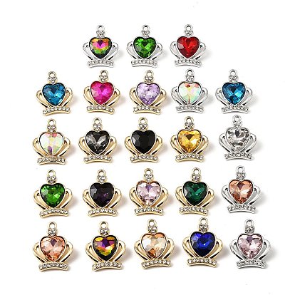 Подвески со стразами из сплава с УФ-покрытием, корона, с k 9 стеклом, граненые