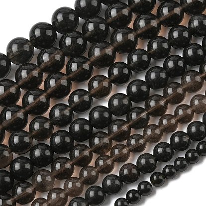 Натуральные ледяные обсидиановые бусинки, круглые