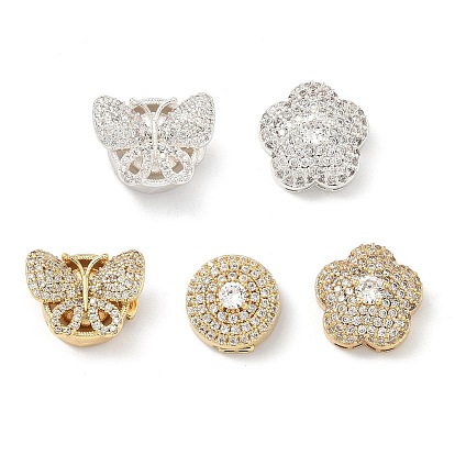 Магнитные застежки из латуни с микропейвом и прозрачным кубическим цирконием