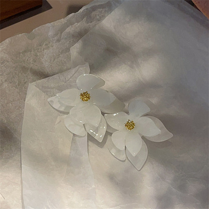 Литые акриловые серьги, цветок