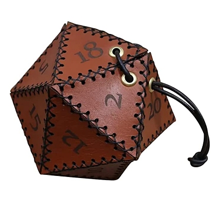 Imitation Leather Polygon Storage Bag, Leather Dice Bag
