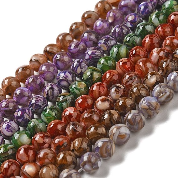 Пресноводных оболочки бисер нитей, cmолой, круглые, окрашенные