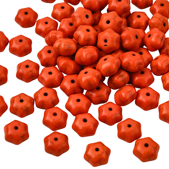 100 шт. синтетические бирюзовые бусины с осенней тематикой, тыква