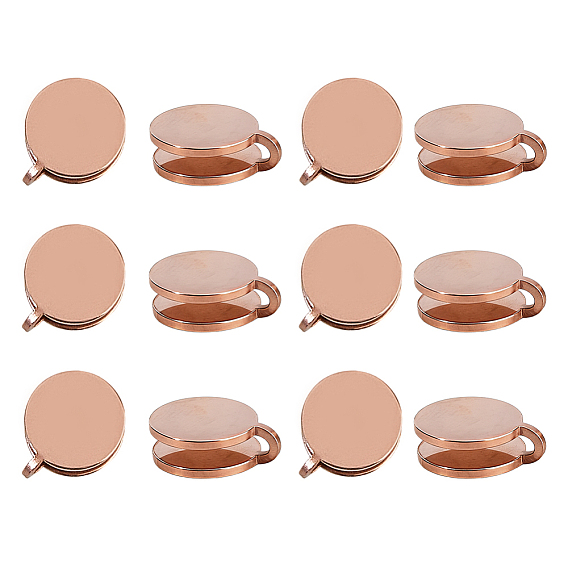 12шт 304 серьги-каффы из нержавеющей стали, плоско-круглые