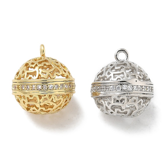 Покрытие стойки латунь микропаве прозрачные подвески из кубического циркония, долговечный, без свинца и без кадмия, круглые подвески