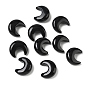 Natural Black Onyx(Dyed & Heated) Beads, Moon, No Hole/Undrilled