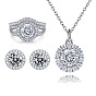 Stylish 925 Silver Jewelry Set - Ring, Necklace & Earrings for Women