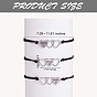 3Pcs 3 Style 430 Stainless Steel Heart with Word Bitch Link Bracelets Set, Match Adjustable Bracelets for Best Friends Couple Family
