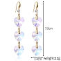 Alloy and Glass Pendants Earrings, Golden