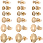 48Pcs 6 Styles Brass Stud Earring Findings, Flat Round, with Cabochon Settings, Cadmium Free & Nickel Free & Lead Free, Long-Lasting Plated