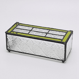 Tin Jewelry Box, with Glass, Rectangle