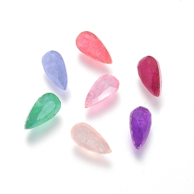 K9 Glass Rhinestone Cabochons, Pointed Back, Faceted, Teardrop