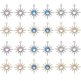 24шт 6 стили подвески из сплава с гальванопокрытием, солнечные чары, cmолой, без кадмия, без никеля и без свинца