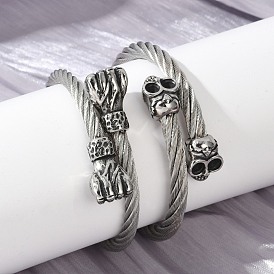 304 браслеты из нержавеющей стали в форме витой веревки для женщин и мужчин