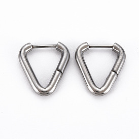Triangle Huggie Hoop Earrings for Women, Hypoallergenic and Safe for Sensitive Ears, with 316 Surgical Stainless Steel Pin
