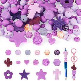 92 шт. прозрачные силиконовые фокусные бусины, разнообразные