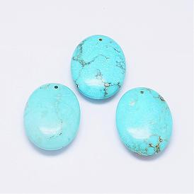 Colgantes naturales howlite, oval, teñido y climatizada