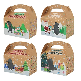 Christmas Paper Candy Gift Tote Boxes, Candy Packaging Boxes, Cartons Chocolate Party Gifts For Guests, Rectangle
