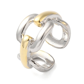 Brass Cable Chain Shape Open Cuff Rings for Women