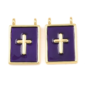 Латунь эмаль подвески, прямоугольник с поперечными прелести