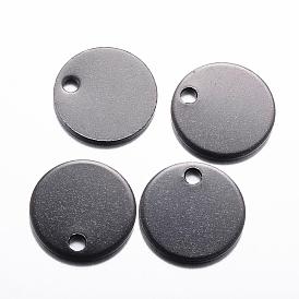 Vacuum Plating 304 Stainless Steel Stamping Blank Tag Charms, Flat Round