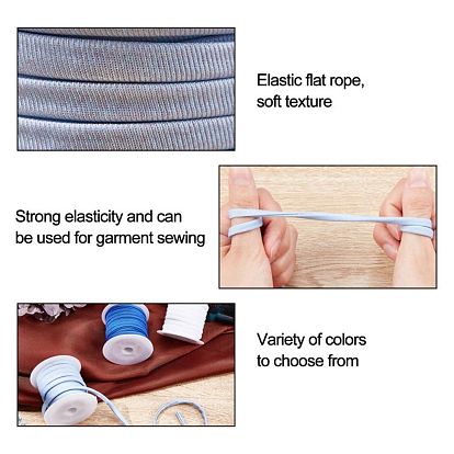 Cordón elástico de poliéster plano, correas de costura accesorios de costura