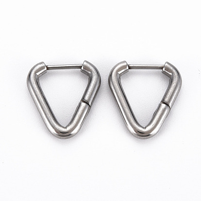 Triangle Huggie Hoop Earrings for Women, Hypoallergenic and Safe for Sensitive Ears, with 316 Surgical Stainless Steel Pin