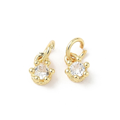 Латунные микро проложить кубического циркония прелести, цветок, стойки покрытие, долговечный, без кадмия и без свинца, с целью перехода в кольце