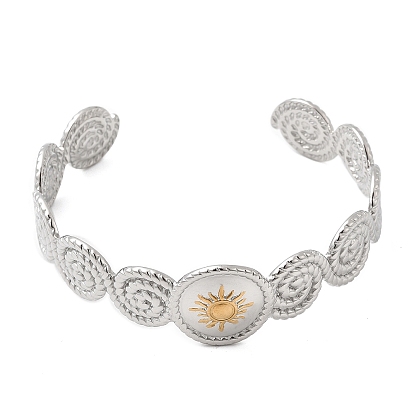 18.5мм 304 браслеты-манжеты из нержавеющей стали для женщин, ионное покрытие (ip), без кадмия, без никеля и без свинца