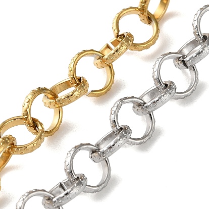 304 текстурированные цепочки Figaro из нержавеющей стали, несварные, ионное покрытие (ip)