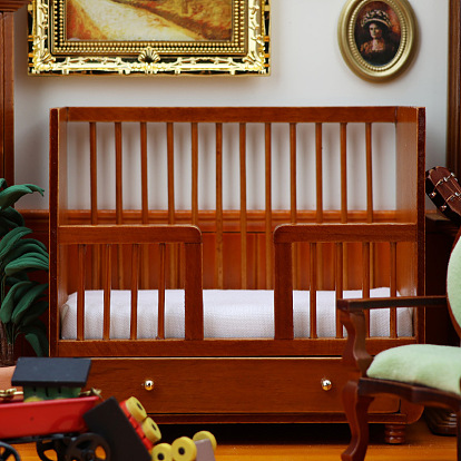 Кукольный домик миниатюрный деревянный мини-маленькая кровать, аксессуары для кукольного домика с микро-ландшафтом, притворяясь опорными украшениями