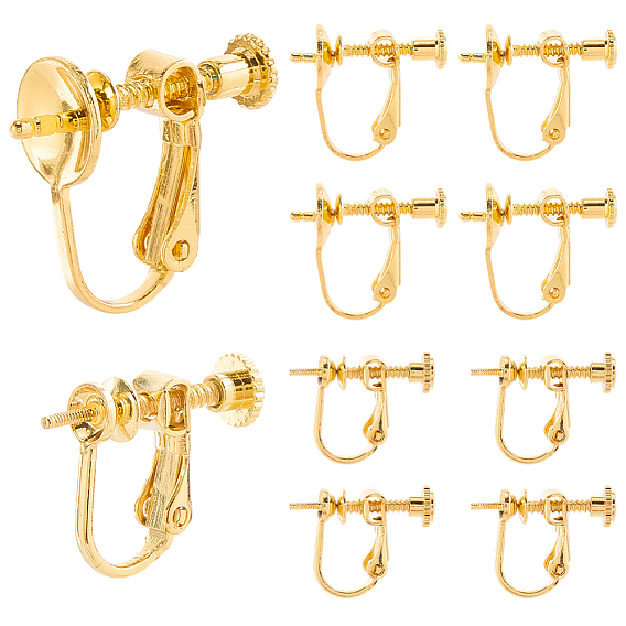 16шт. 2 стили латунные клипсы фурнитура, с силиконовыми подушечками