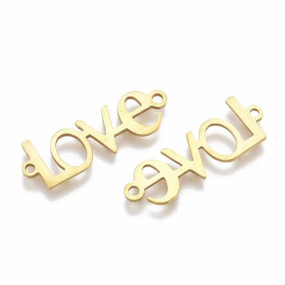 201 Stainless Steel Links Connectors, Laser Cut Links, Word Love